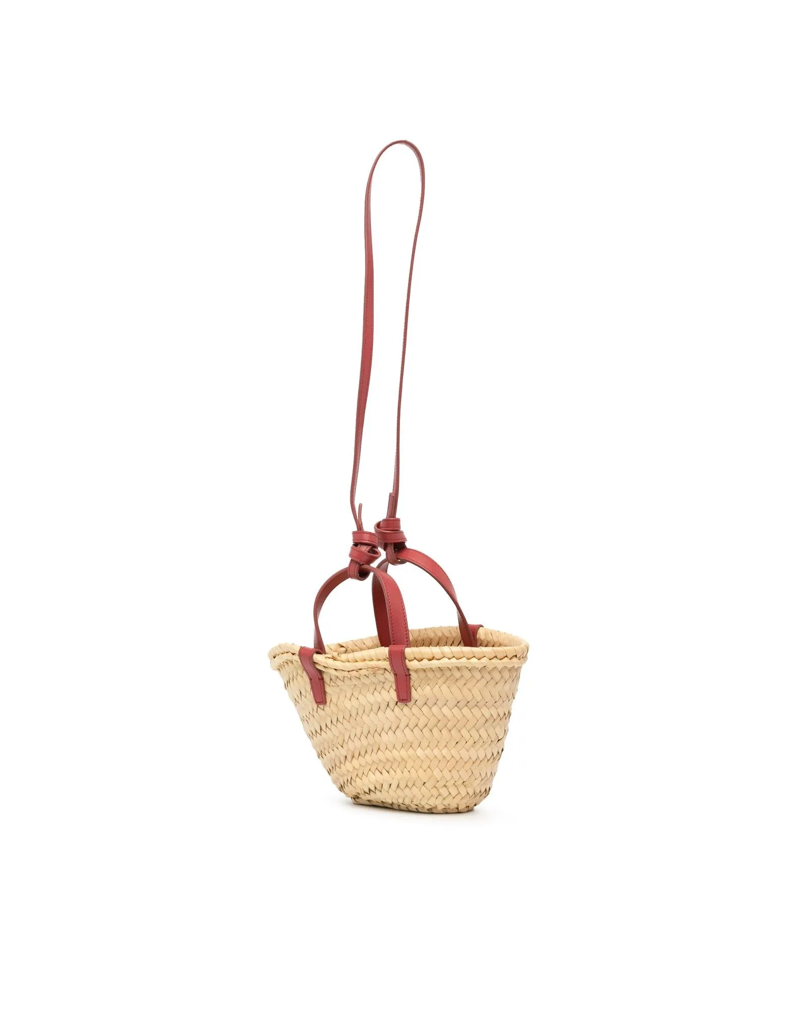 Woven Raffia Satchel with Leather Handles and Shoulder Strap